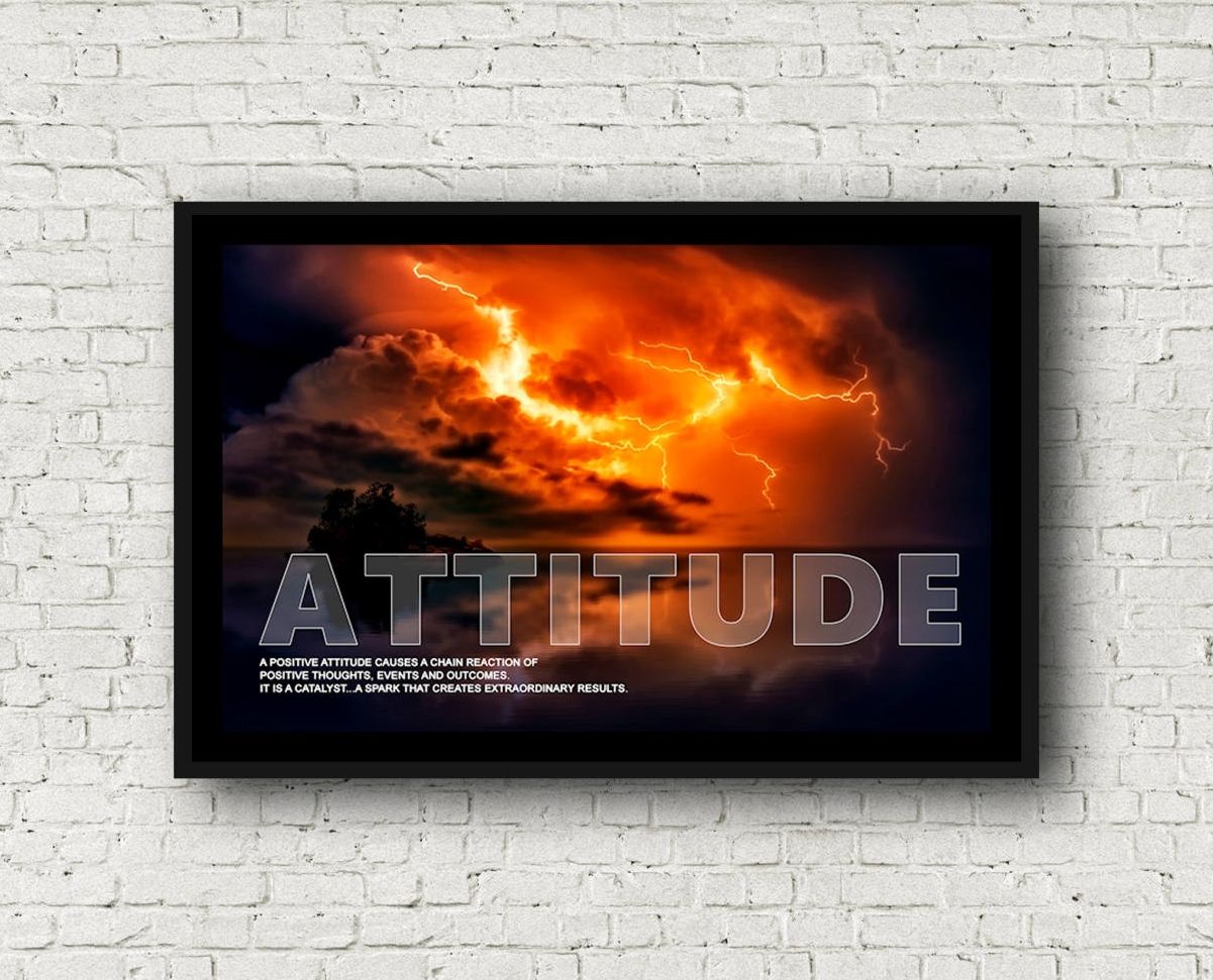Motivation and Uplifting Attitude Poster sized at 11x17. Professionally printed. Great gift for electricians or anyone who works with electricity.